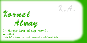 kornel almay business card